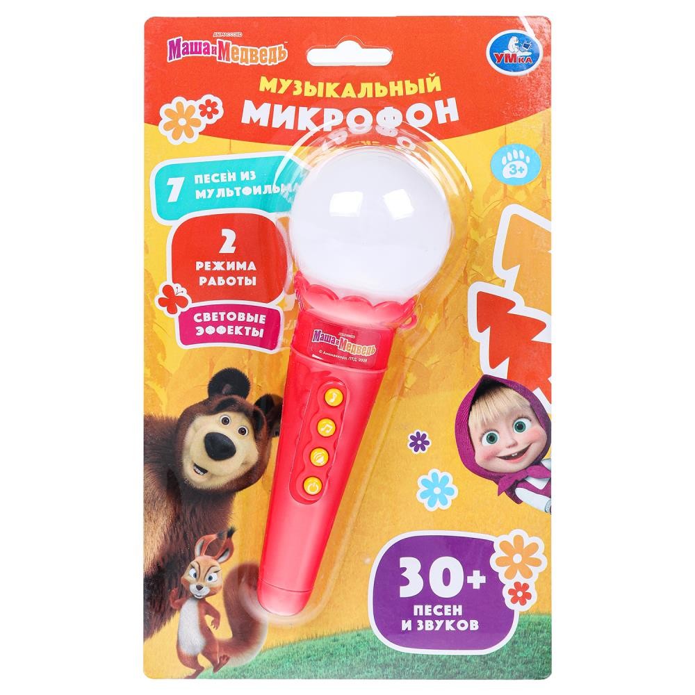 Микрофон 30+ песен и звуков. Маша и Медведь на блист. Умка HT569-R16 Микрофон 30+ песен и звуков. Маша и Медведь на блист. Умка HT569-R16