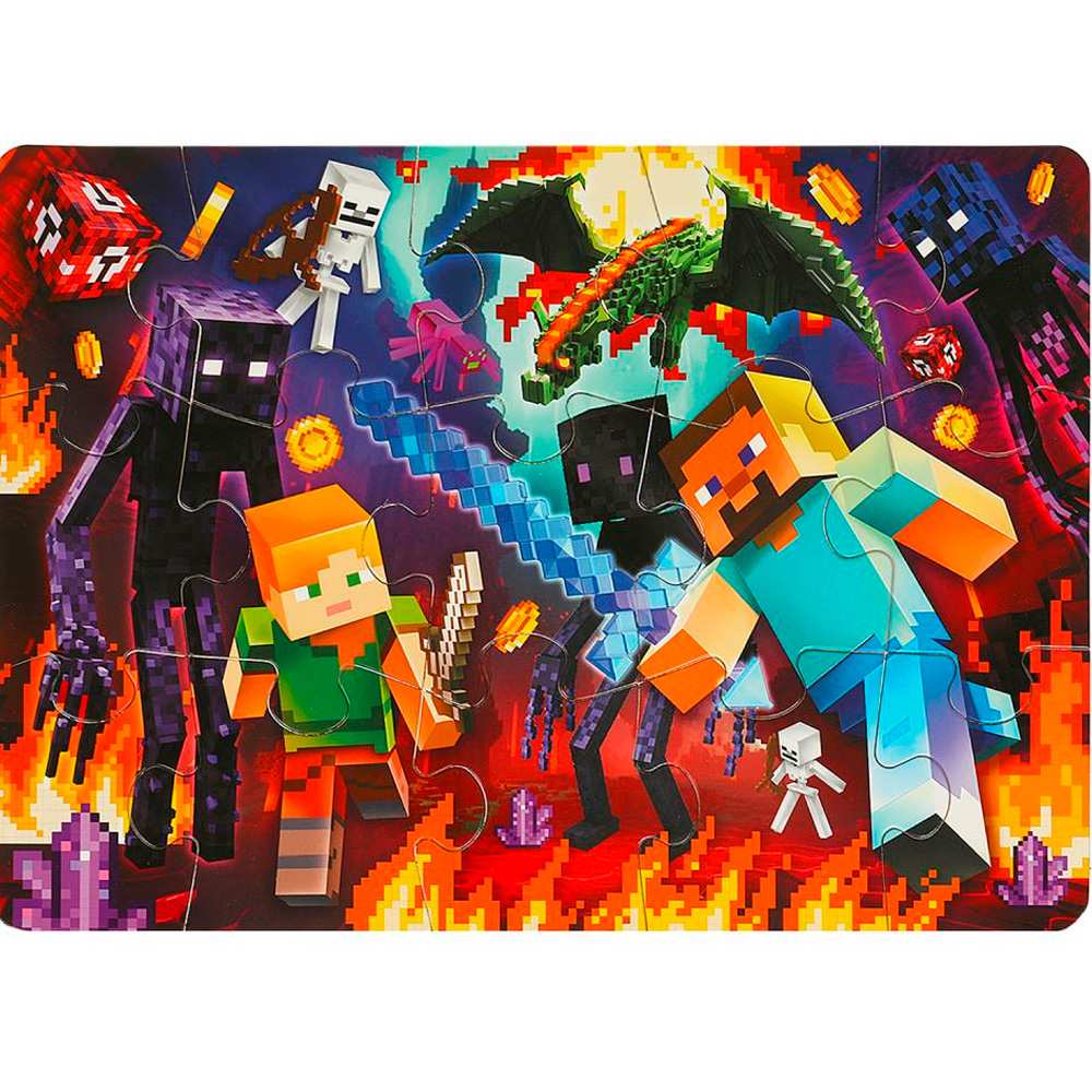Пазл 2 в 1: 15 и 24 дет. По мотивам Minecraft 4660254443792 Пазл 2 в 1: 15 и 24 дет. По мотивам Minecraft 4660254443792